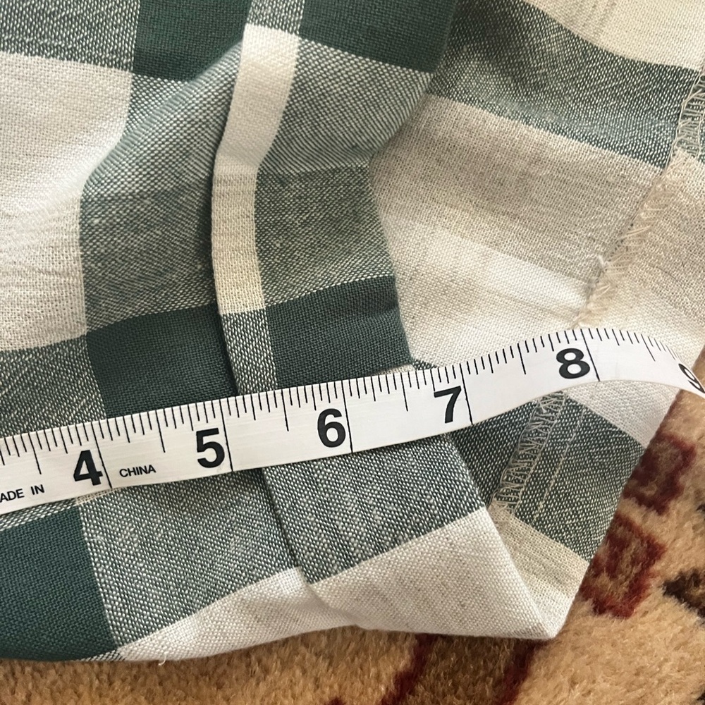 NWT Vintage Plaid gingham high waist linen shorts pleats cuffed 80s M - Picture 8 of 9